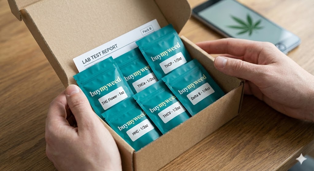 BuyMyWeedcannabis bundle with various products